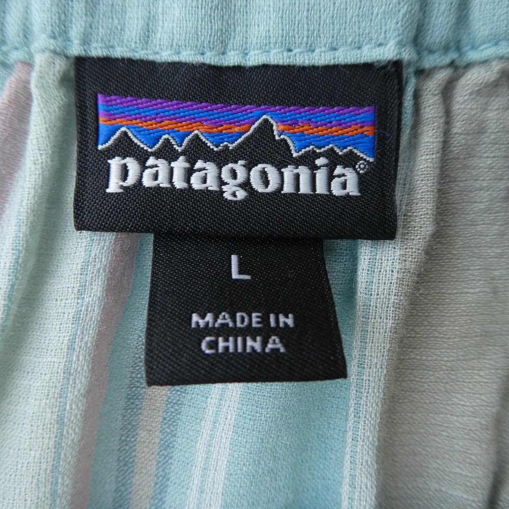 Patagonia Skirt Coconut Button Front Pastel Stripes Organic Cotton Hemp L Large - Picture 7 of 8